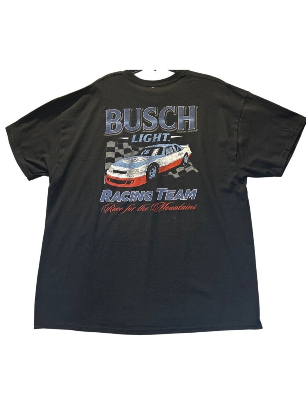 Busch Light Racing Team Mens XXL Black Cotton T-Shirt Car Graphic Front & Back - Picture 2 of 7
